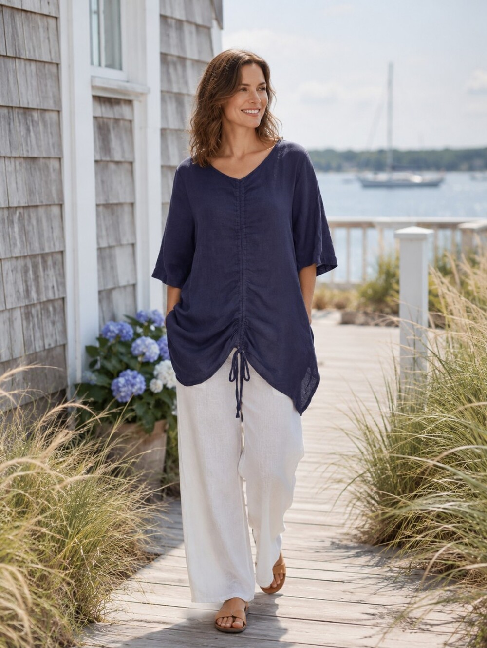 Bryn Walker linen lagenlook art to wear tunic